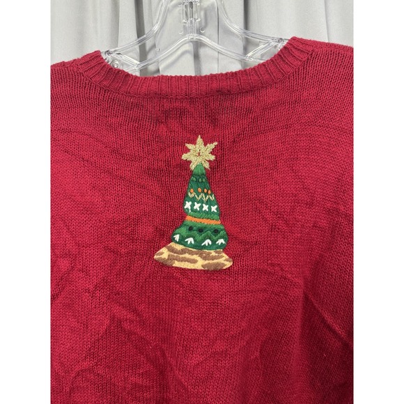 Vintage Heirloom Collectibles Cardigan Womens XL Christmas Penguin Applique 00s - Picture 7 of 8
